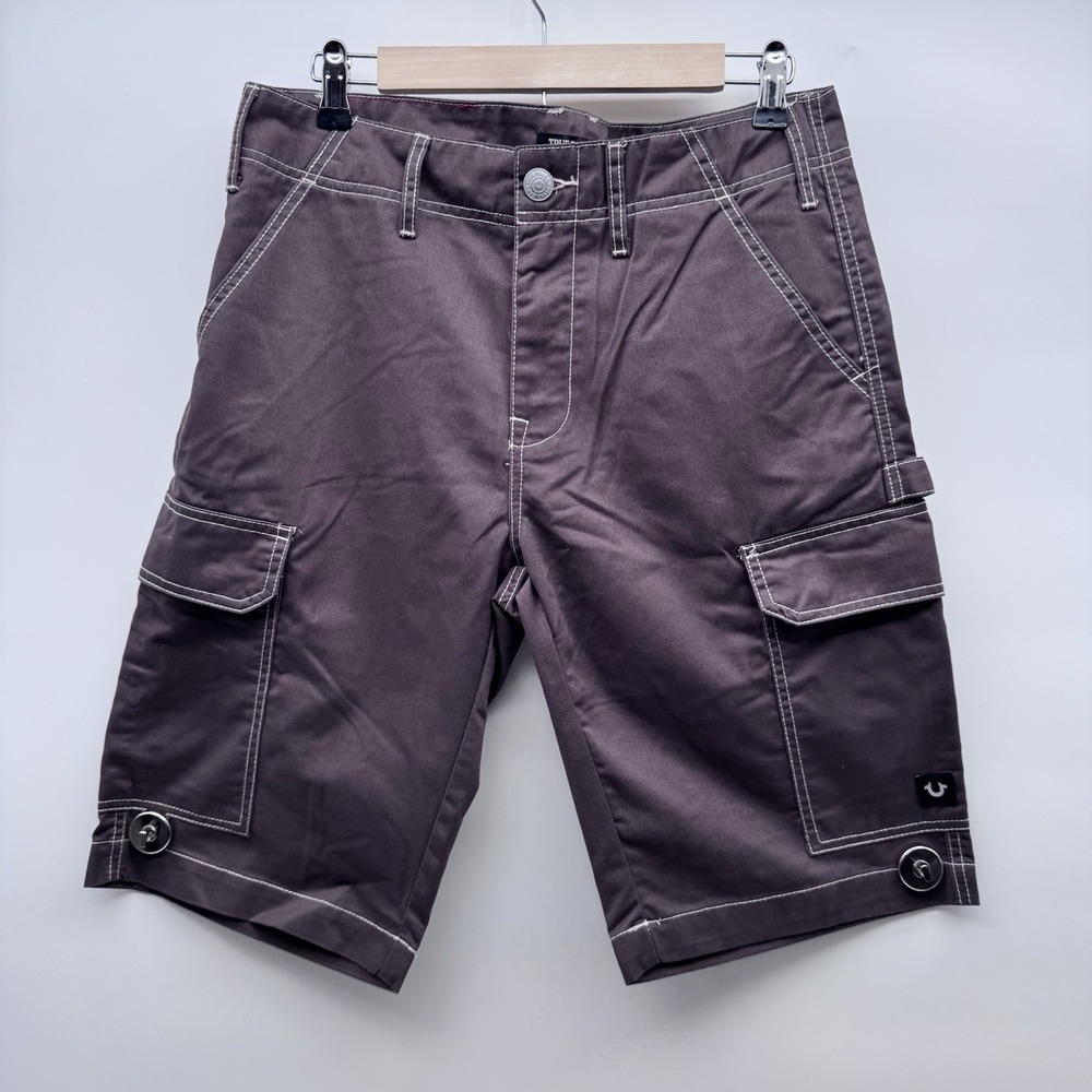 True Religion Bracken Brown Cargo Shorts Y2K 2000s Mens Size 30 NWT